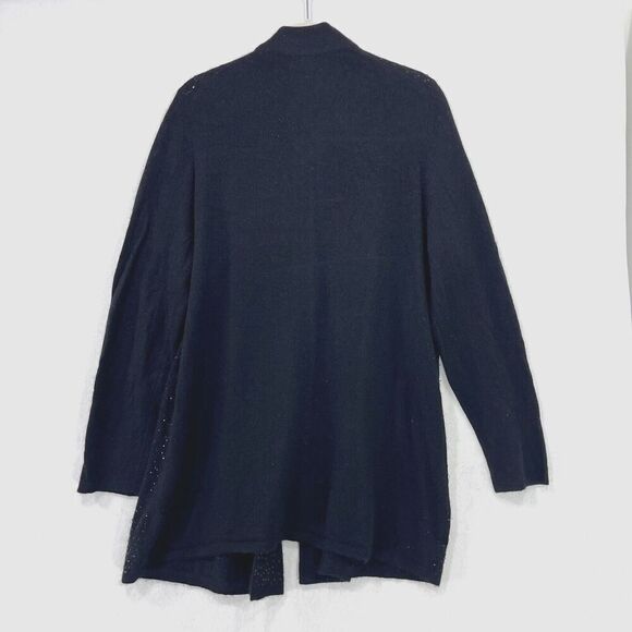 Charter Club Luxury Cardigan Women L Black 100% Cashmere Sequins Long Open Soft - Picture 2 of 11
